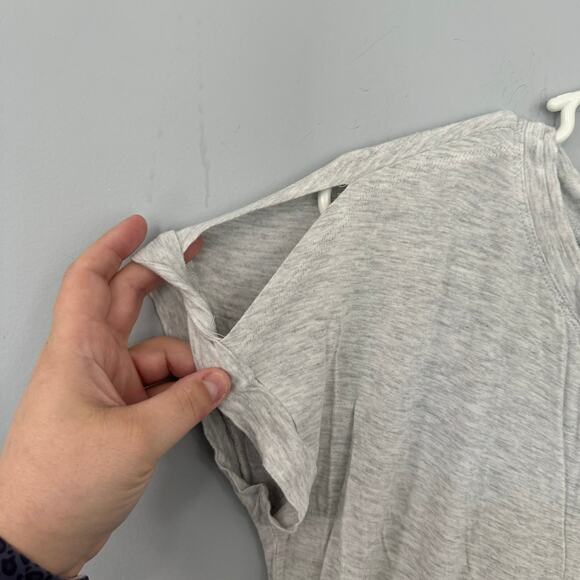 H by Bordeaux Light Heather Gray Open Sleeve Top Women's Size Small Crewneck - Picture 2 of 6